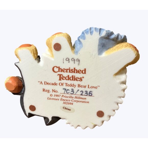 Cherished Cherubs 10 Years Wedding Anniversary Collectible Bear Figurine - Picture 8 of 10